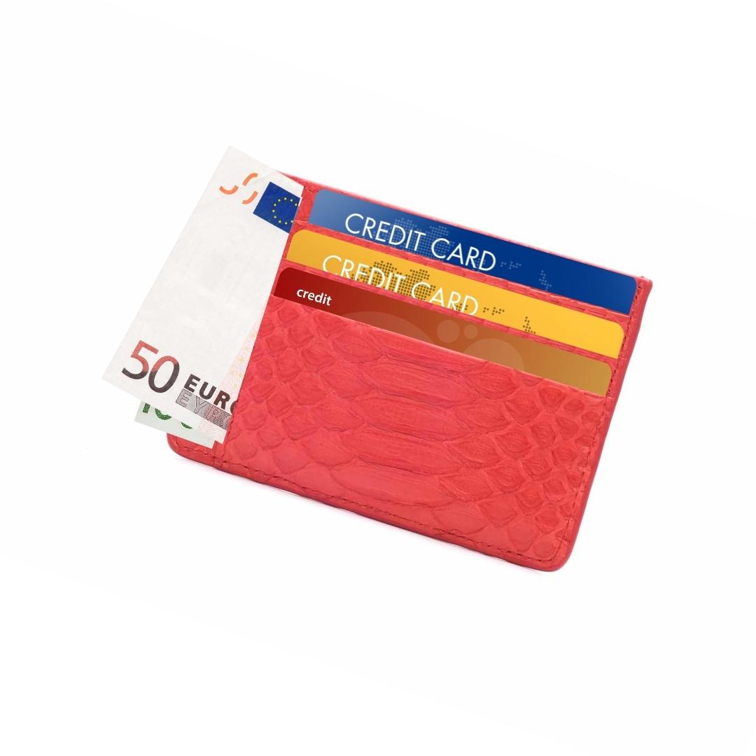 Bjørn-Læder Kortholder -Rød