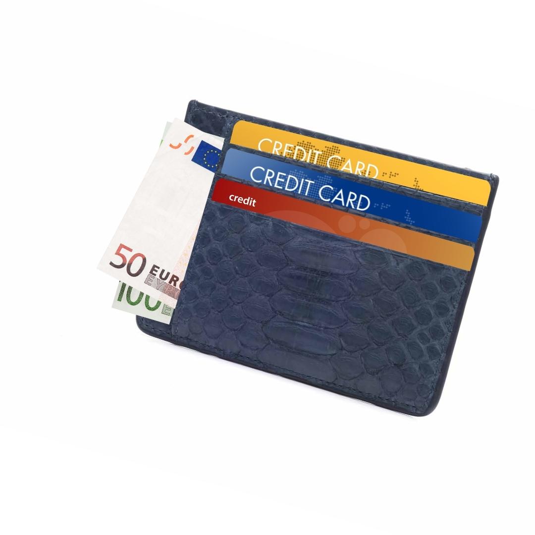 Bjørn-Læder Kortholder - Mørkeblå